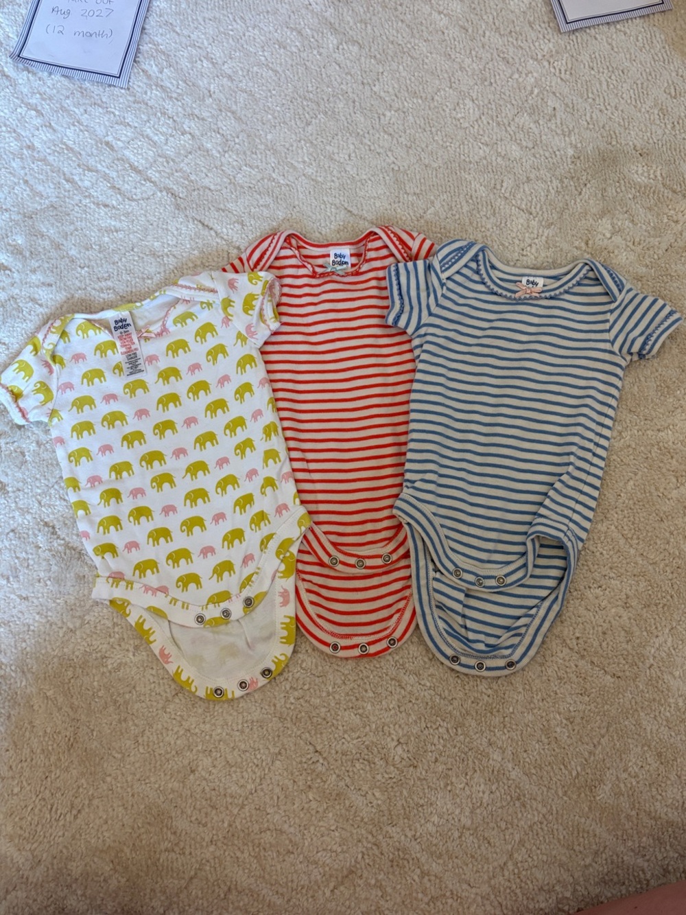 3-Pack Baby Boden One-Piece Bodysuits – 0-3 months